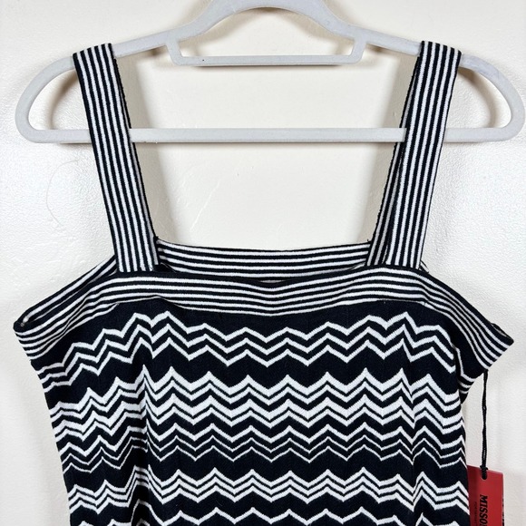 Missoni x Target Sweater Tank Dress Sz L Black & White Chevron Lightweight Retro - Picture 5 of 10